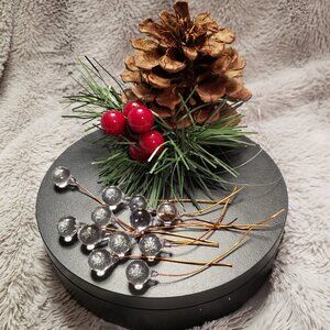 Vintage Boxed Glass Ornaments – Clear “Raindrop” or Red “Berry"